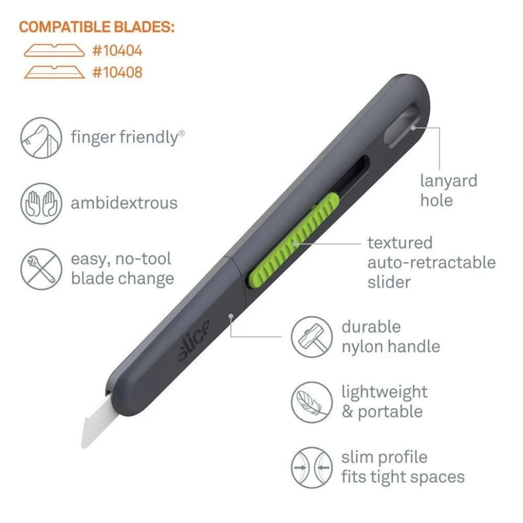 Slice 10475 Auto-Retractable Slim Pen Cutter - Never Rusts