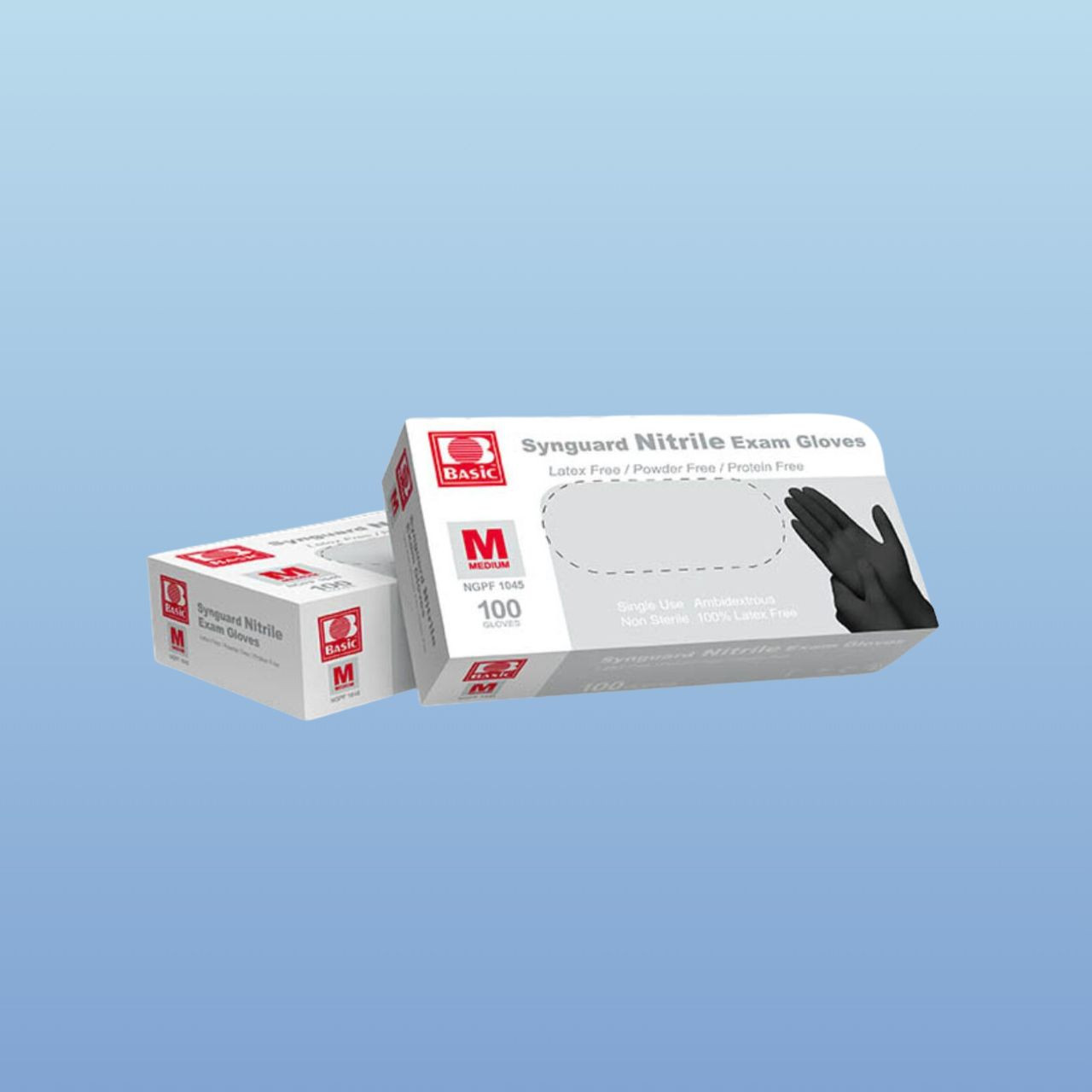 SynGuard Black Nitrile Exam Gloves, mil, 100/box - Main Image