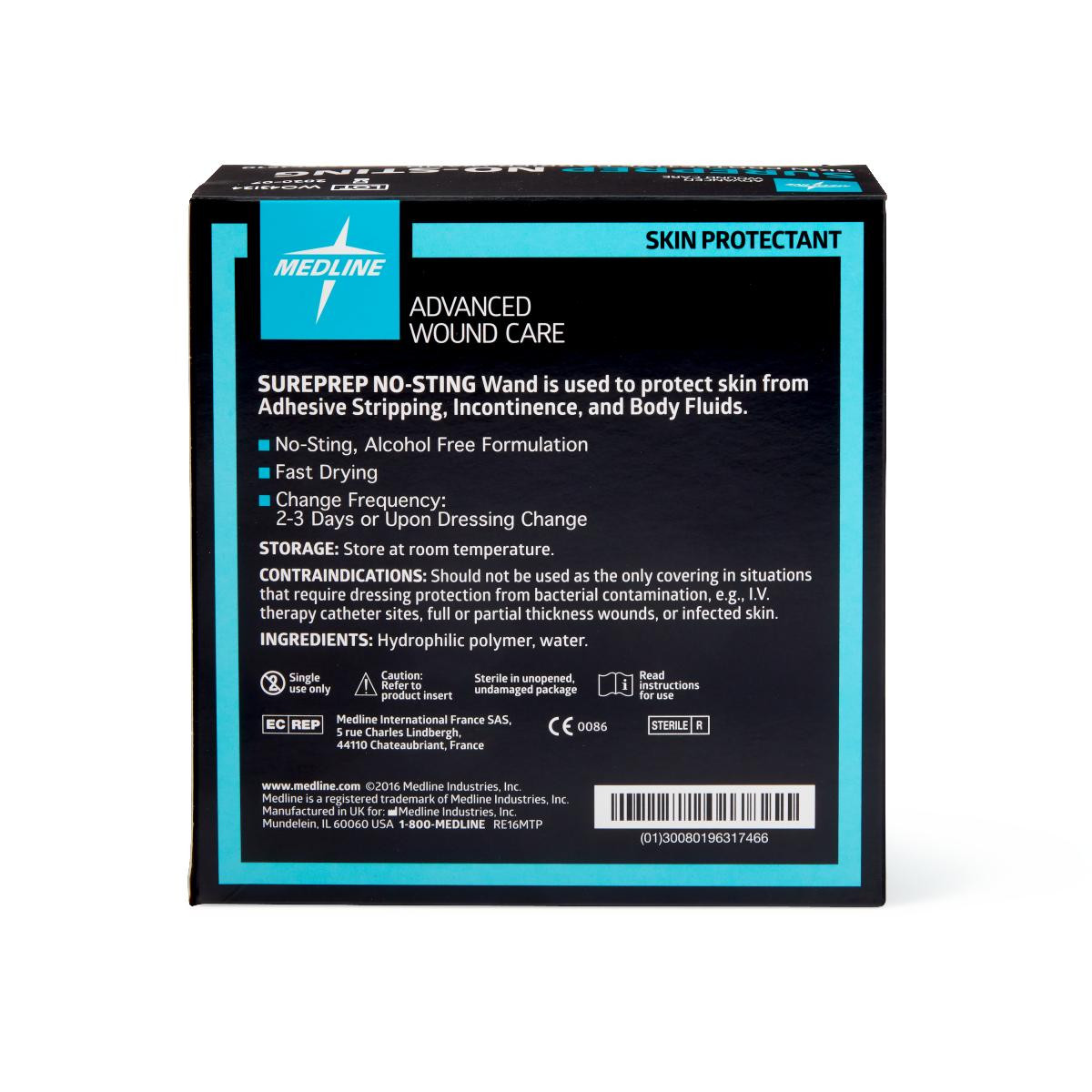 ボディ・フェイスケア sureline Medline SurePrep No-Sting Skin Protective Barrier Wands