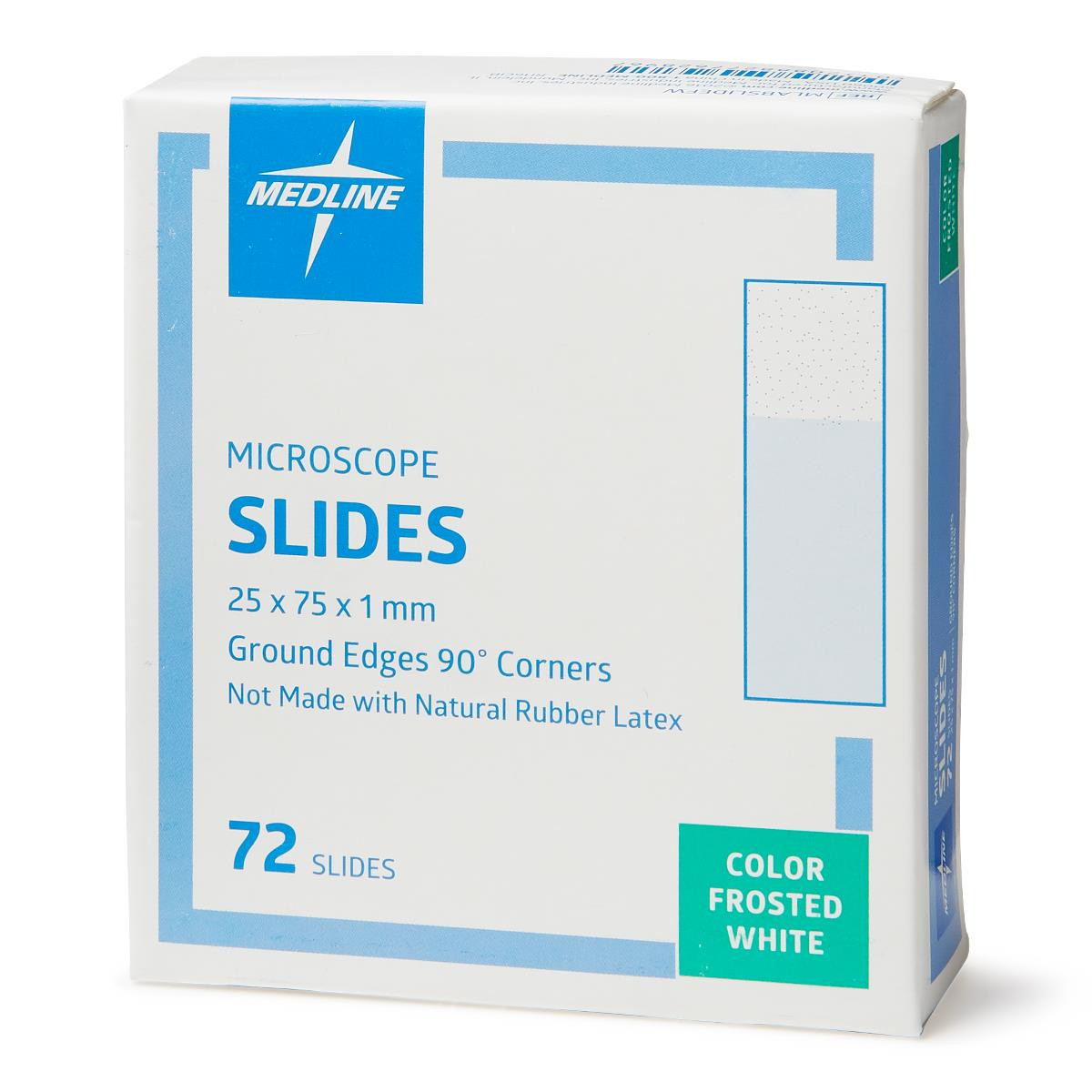 Medline Microscope Slides with Ground Edges, 25 x 75 x 1 mm