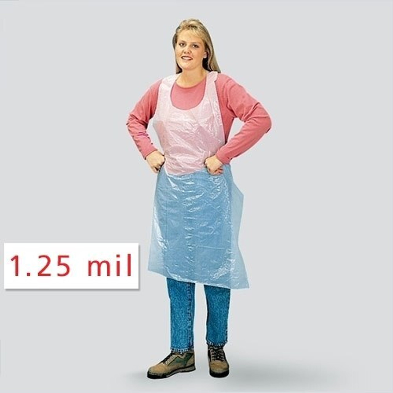 2 Mil Blue Disposable Aprons - 100 Pieces/Case (28x46) - Direct