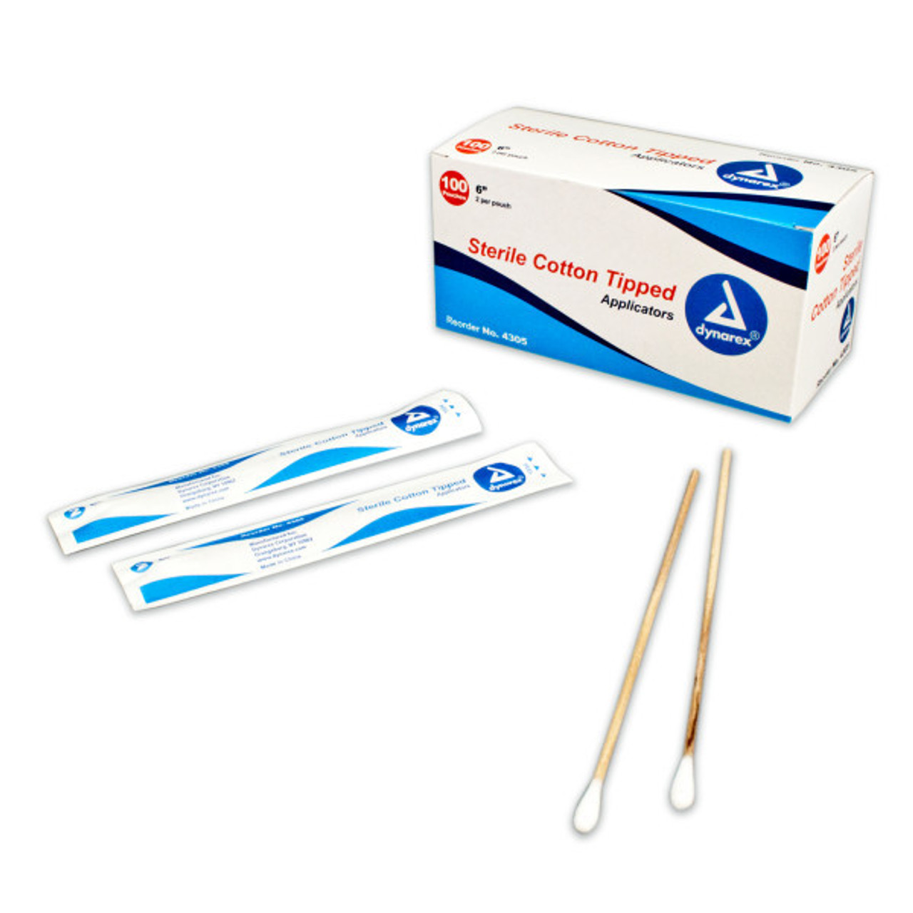 Medline 6 Sterile Cotton Swabs with Plastic Shaft