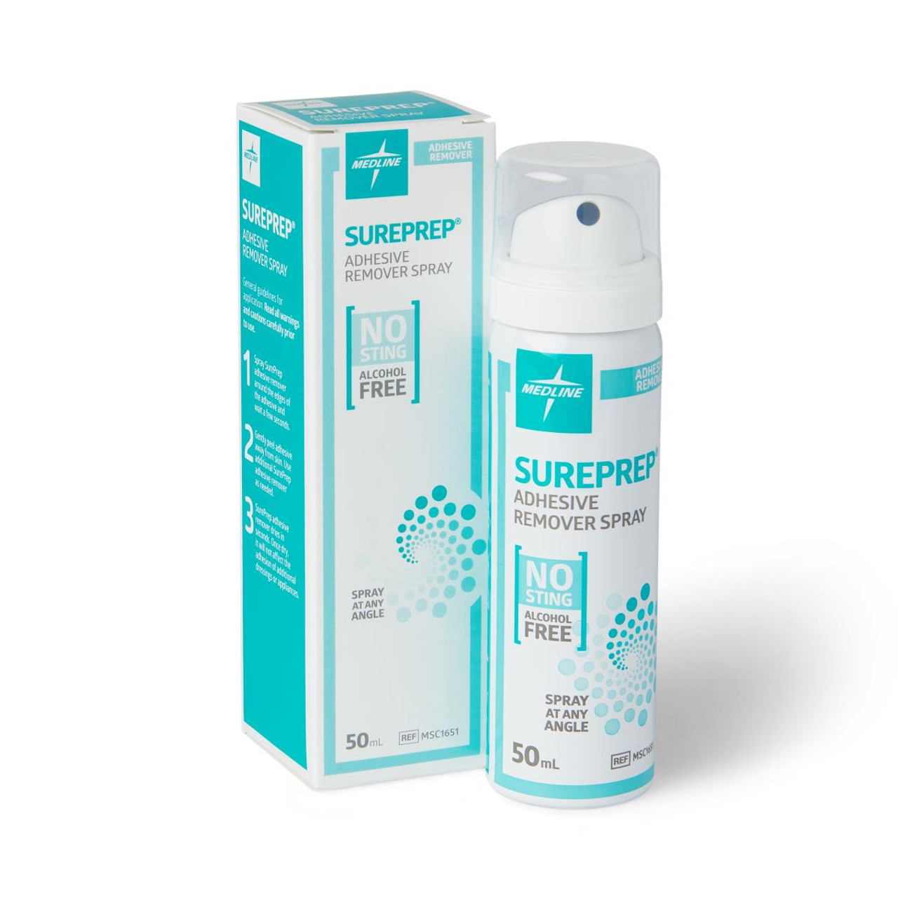 Medline Sureprep Adhesive Remover Spray, No-Sting, Alcohol Free, 50 mL