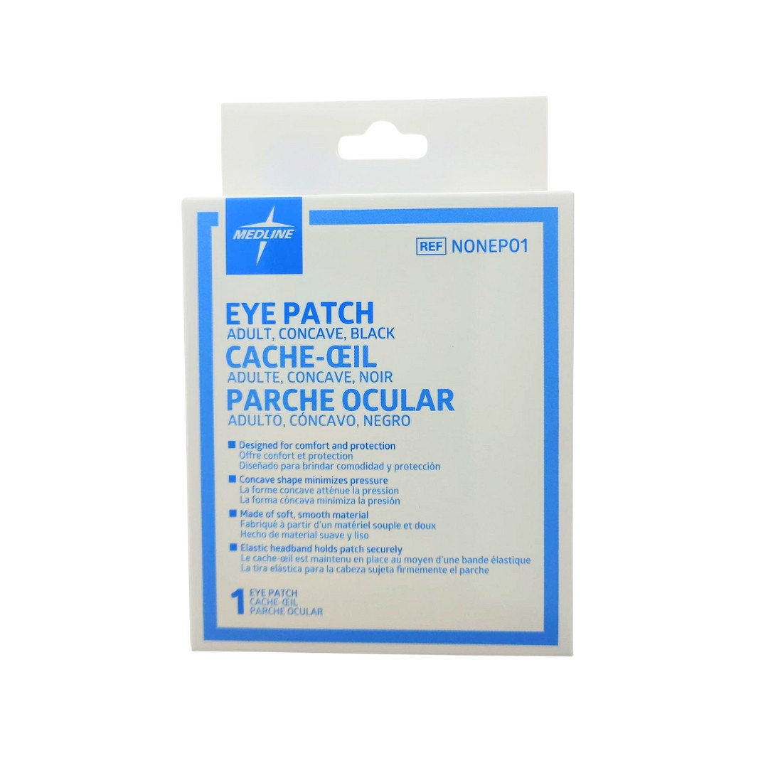 Medline Concave Adult Eye Patch, Black