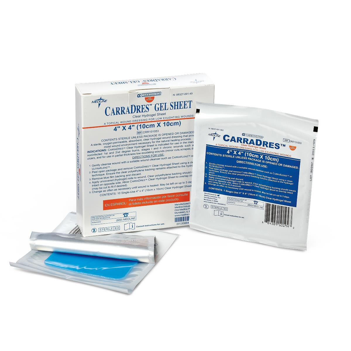 Medline CarraDres Clear Hydrogel Sheets, 4