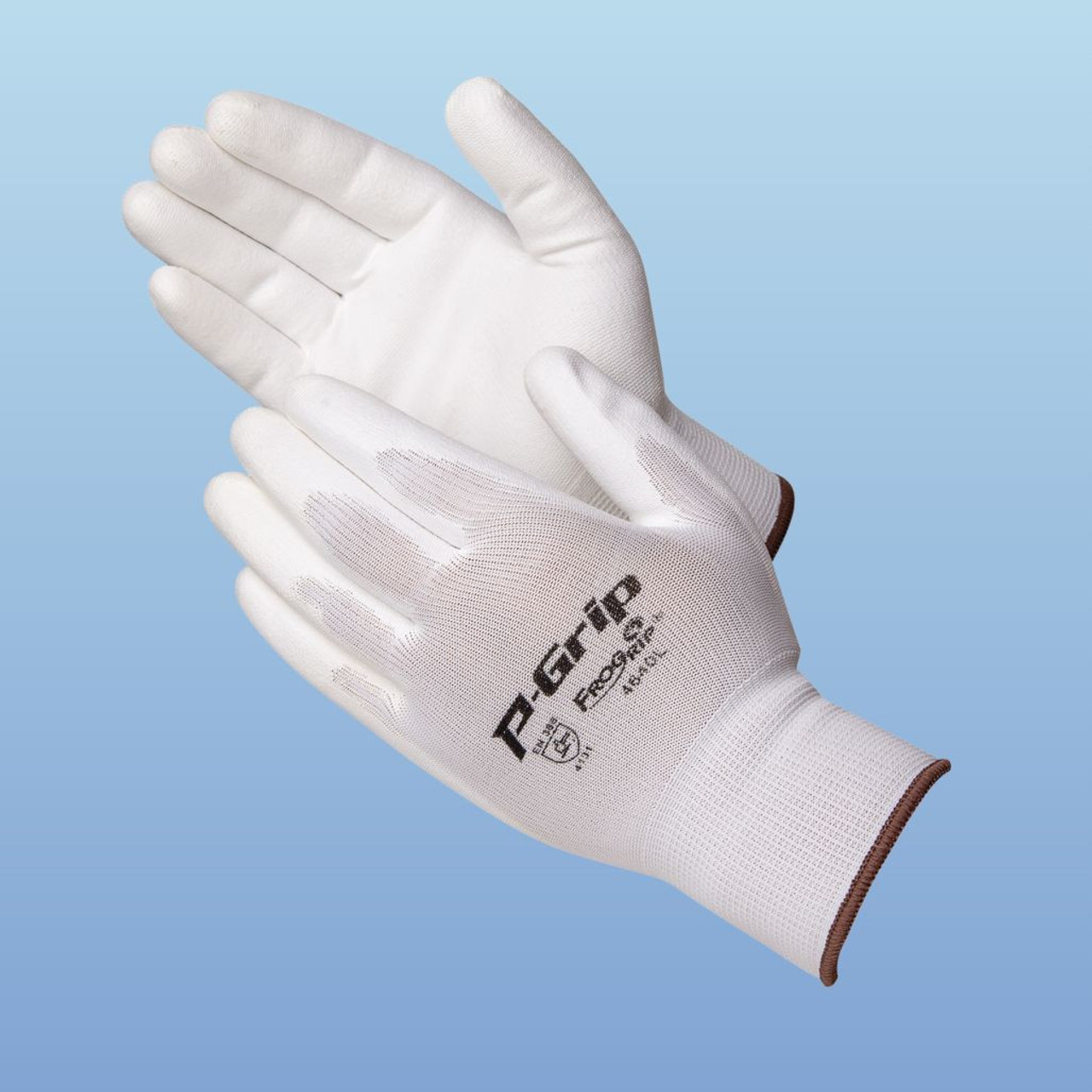 P-Grip Polyurethane Coated Glove, White/White, SM-LG, 12/pair