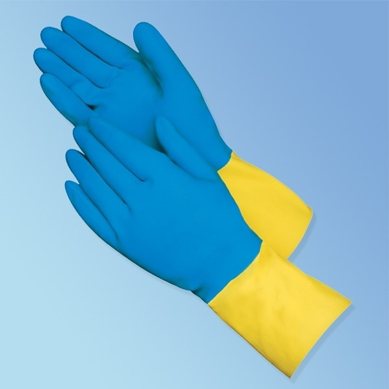 Liberty 2570SP Neoprene/Latex Liquid Proof Unsupported Glove with Flock Lined, Chemical Resistant, 28 Mil Thickness, 13 Length, X-Large, Blue