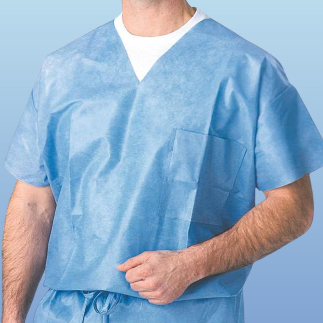 Save on Medline Disposable Blue Scrub Shirts at Harmony