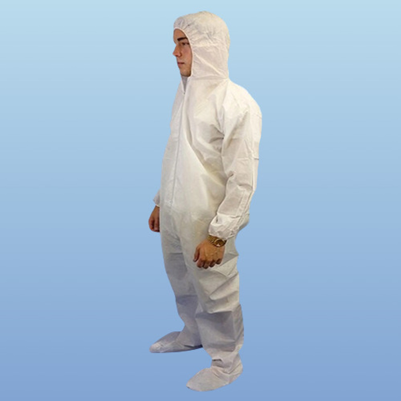 Coveralls Boot & (CVL-KG-B-) White KeyGuard Hood Microporous with