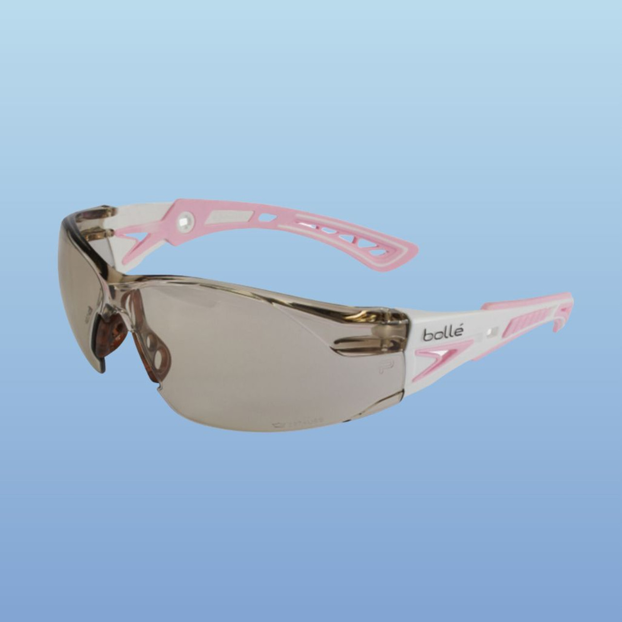 Bolle Safety RUSH+ SMALL Safety Glasses, White/Pink, I/O Lens