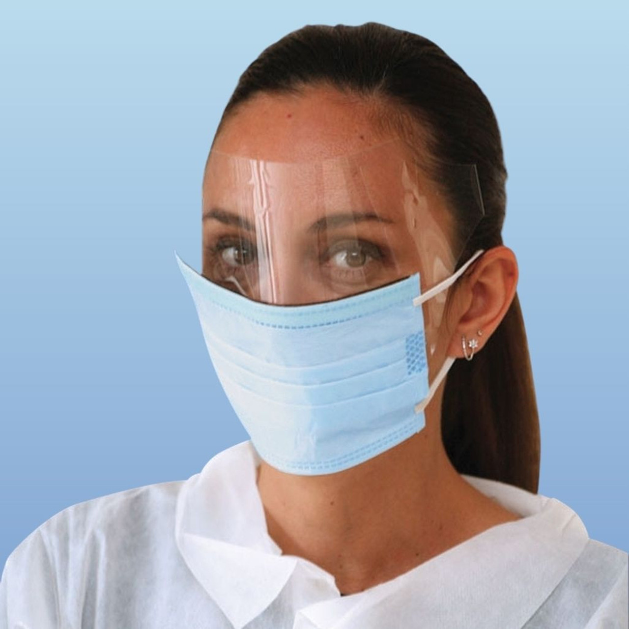 Intim marmorering blandt Disposable Blue Face Masks with Eye Shield APP0340-ES-BE | Harmony