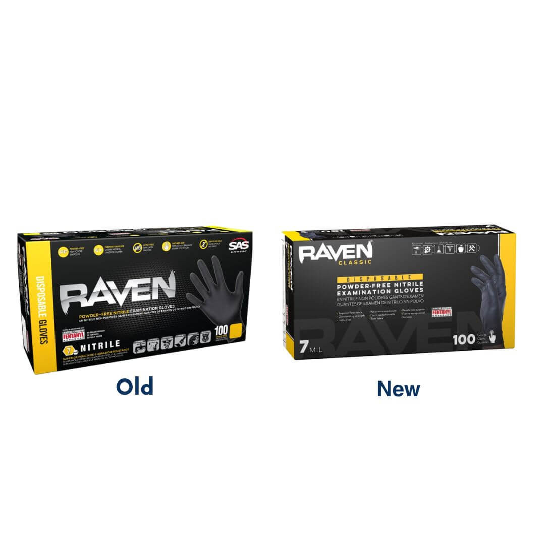 Raven Black Nitrile Gloves