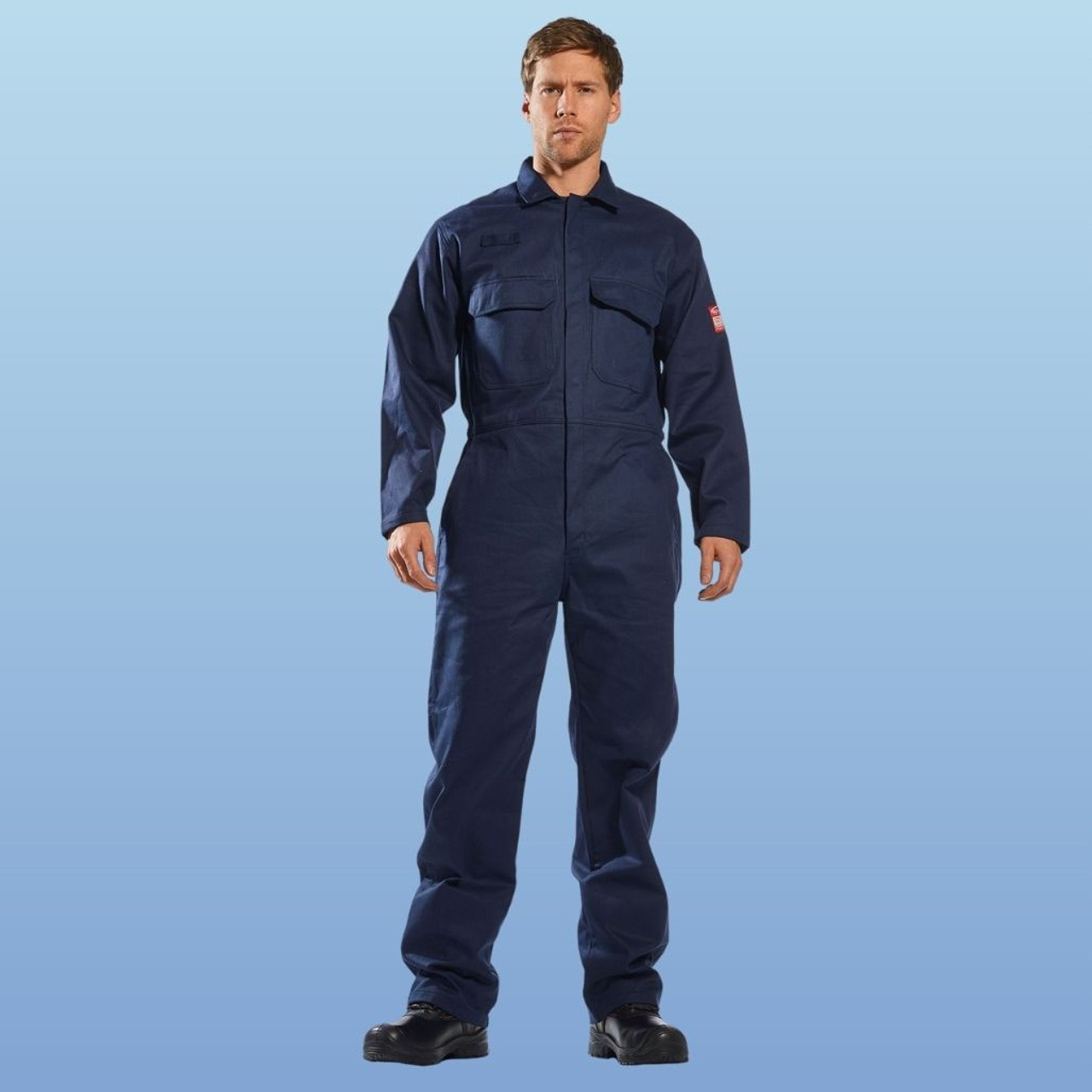 Durable and Stylish Men's Workwear Coveralls in Grey-Orange