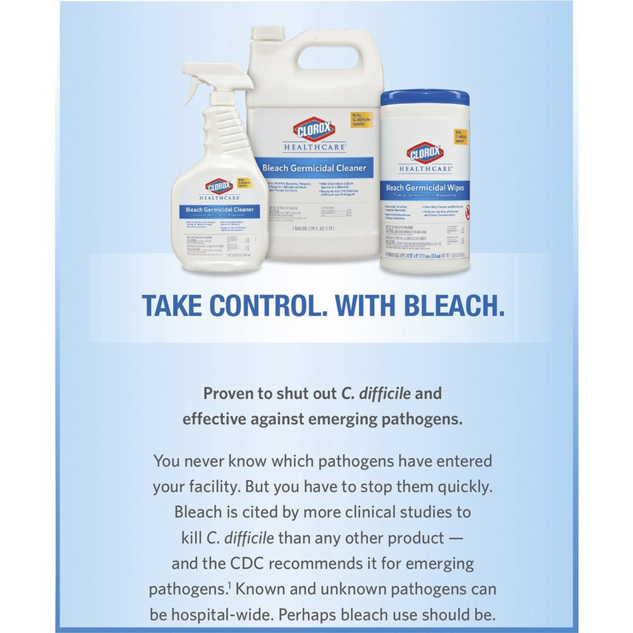 Clorox 30577 Bleach Germicidal Disinfecting Wipes, 6