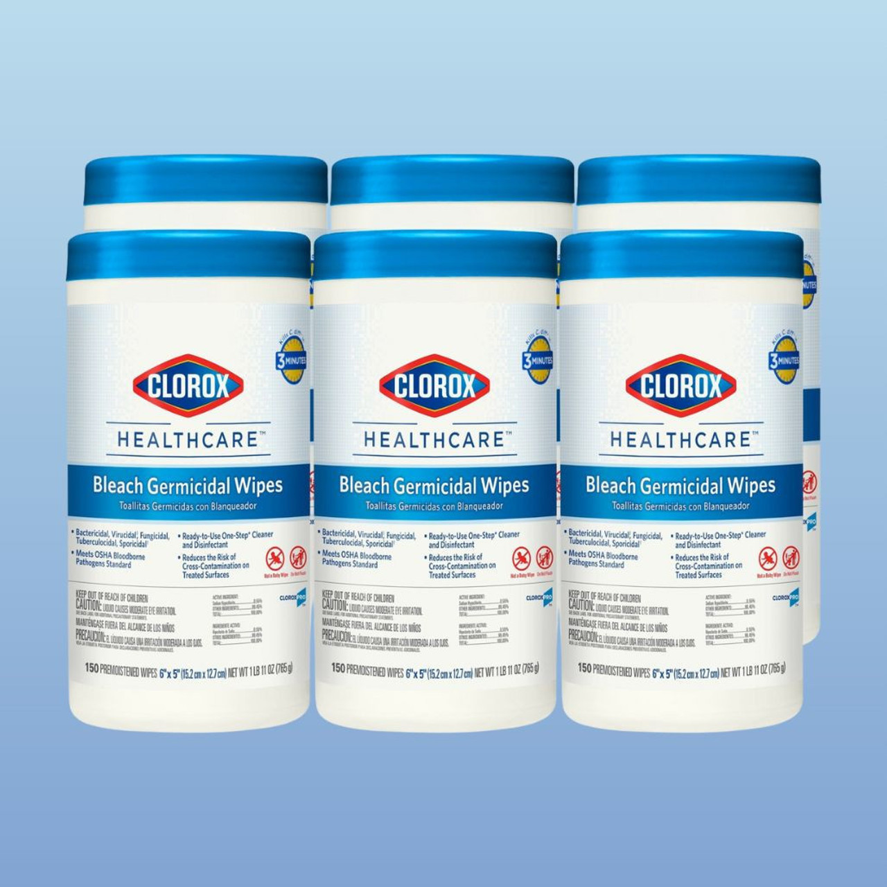 Clorox 30577 Bleach Germicidal Disinfecting Wipes, 6