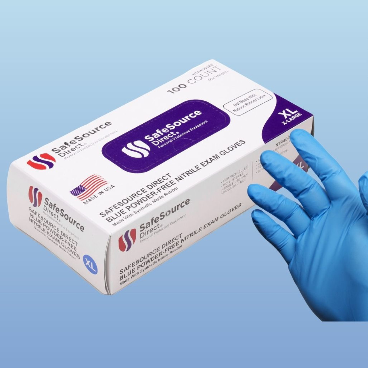 SafeSource Direct Blue Nitrile Exam Gloves Harmony