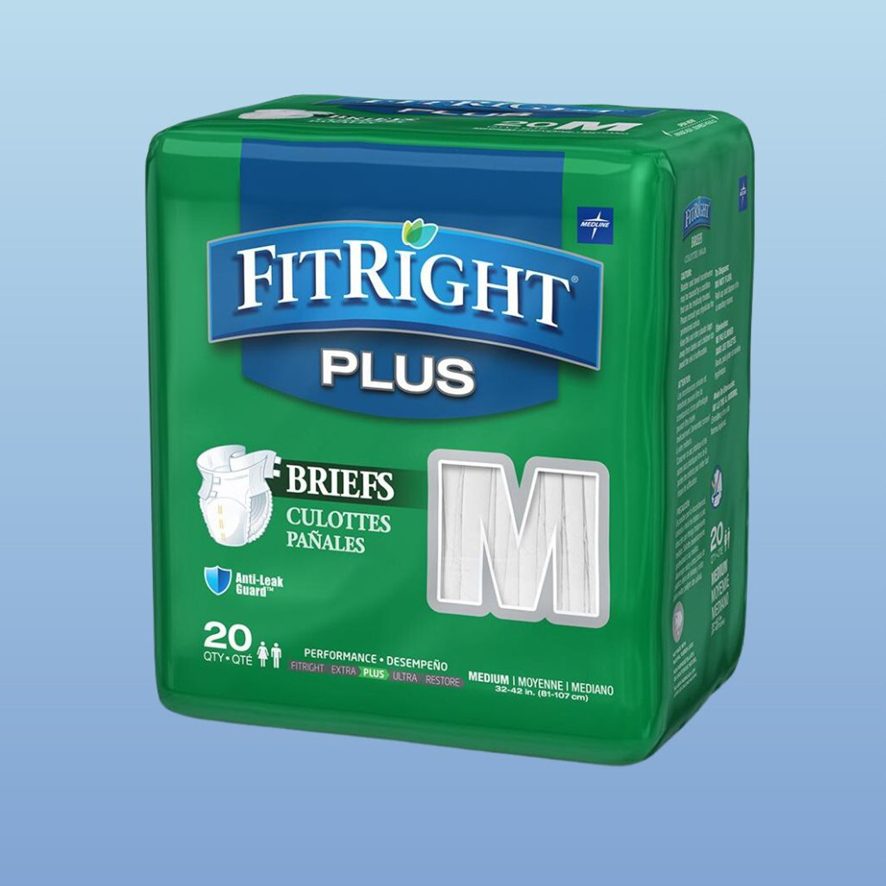 Medline FitRight Plus Incontinence Briefs, 80/case