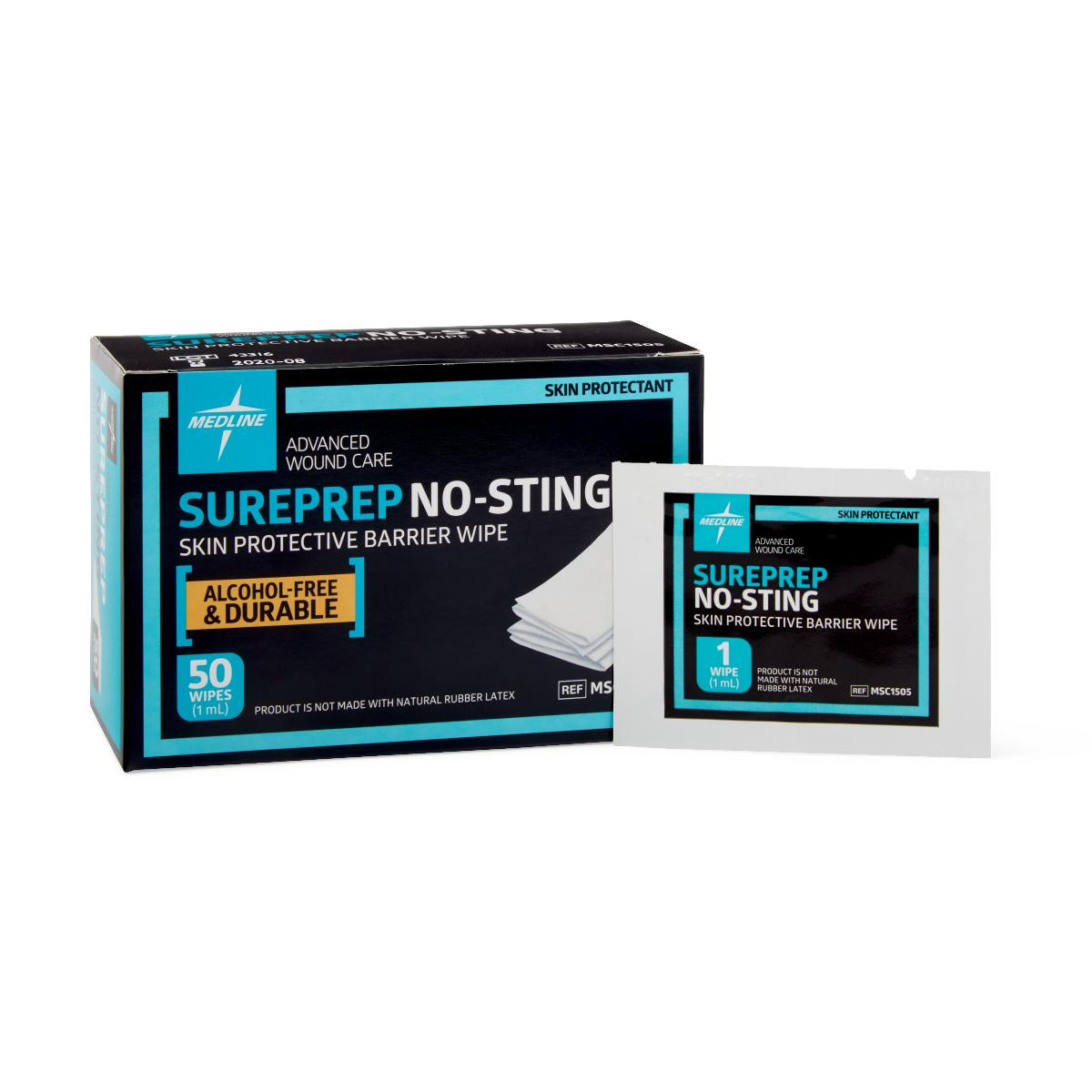 Medline SurePrep No-Sting Skin Protective Barrier Wipes