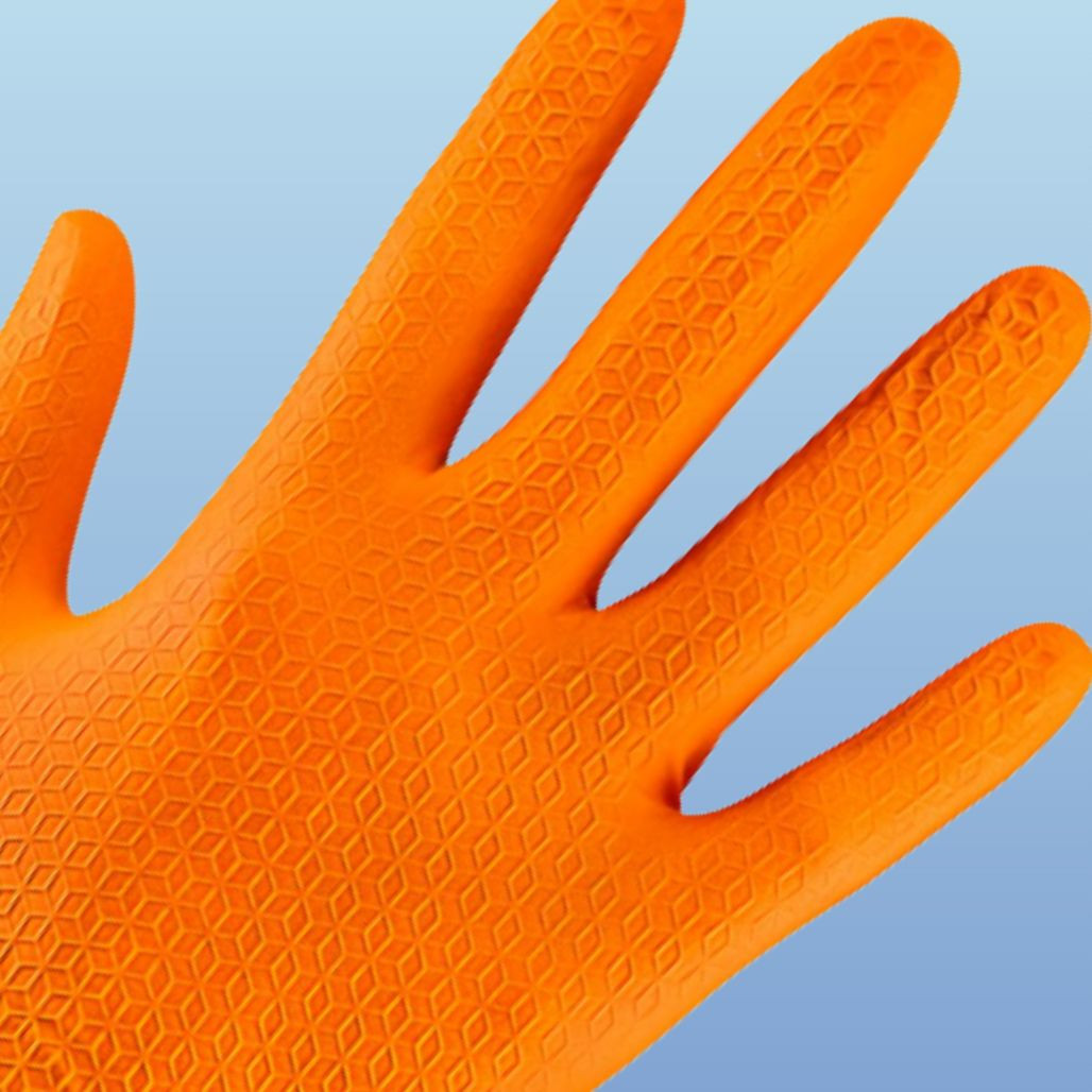 AstroGrip Orange Nitrile Exam Gloves 7.0 mil