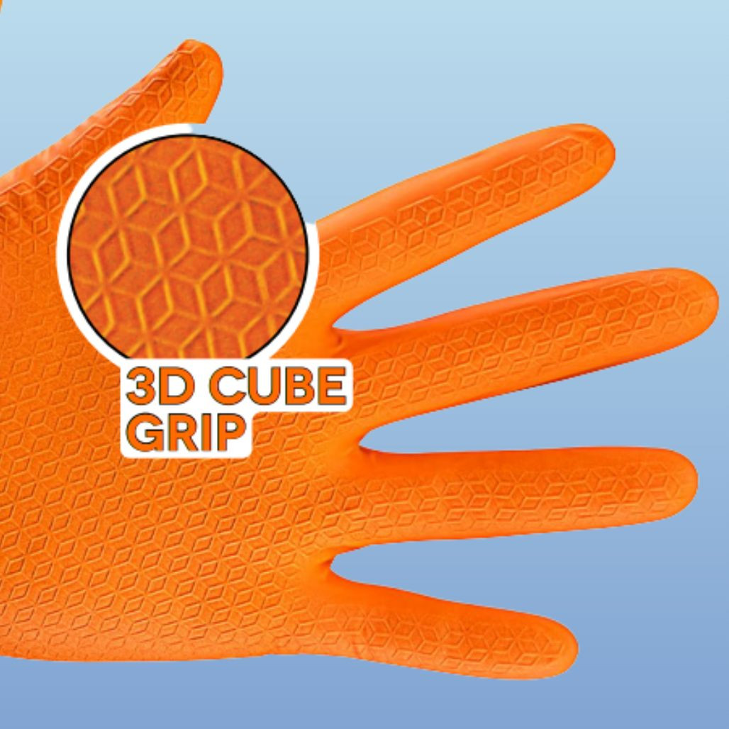 AstroGrip Orange Nitrile Exam Gloves 7.0 mil