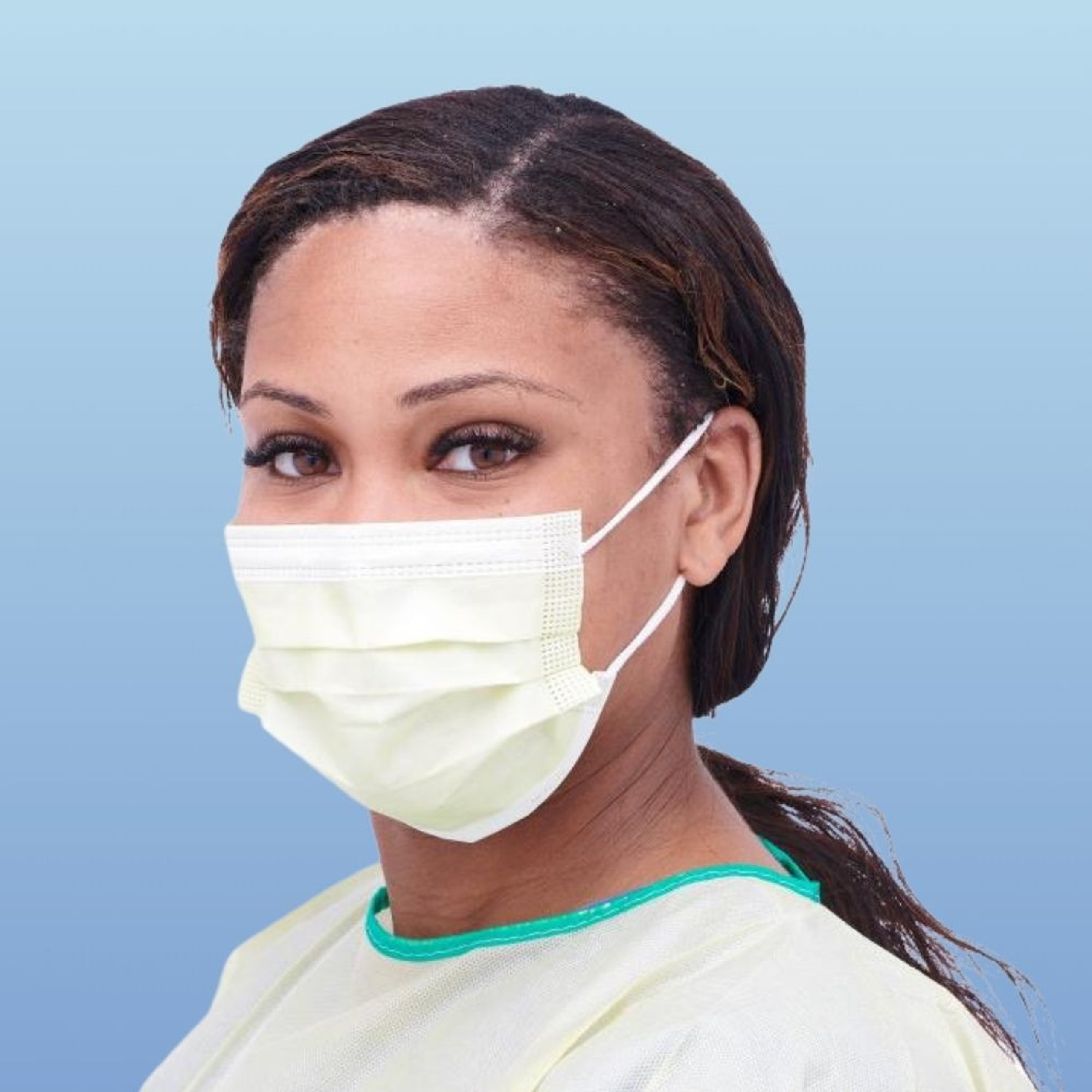 Medline FluidResistant Face Mask with Eyeshield NON27410EL