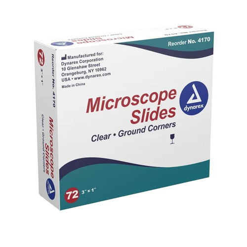 Dynarex Microscope Slides, 3" x 1" x 1mm, Clear or Frosted, 1440/case