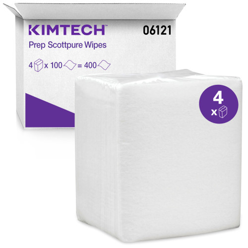 Kimtech Prep Scottpure Critical Task Wipes, 1/4 Fold, 12" x 15", 400/case