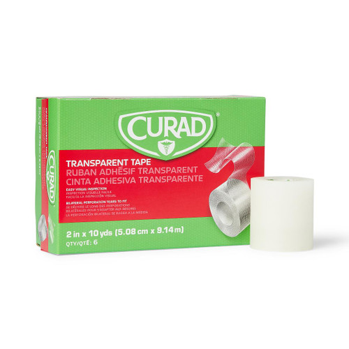 CURAD Transparent Adhesive Tape, 1/2" - 3" Widths, 1.5 & 10 yd. Length rolls (NON27020)