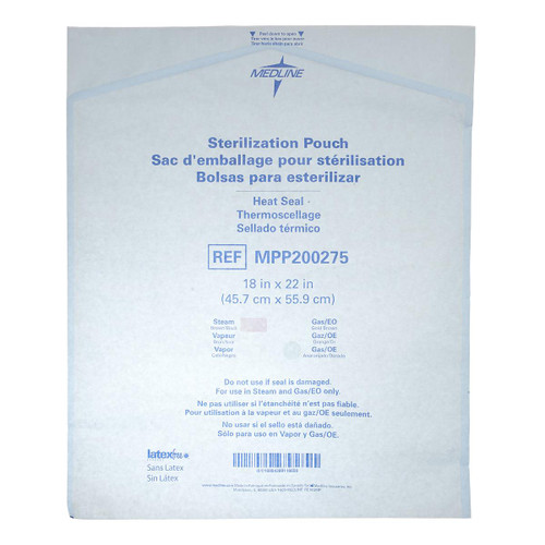 Medline Steam and Gas Heat Seal Sterilization Pouch, 18" x 22" (MPP200275)