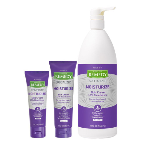 Medline Remedy Specialized Skin Cream, Vanilla Scent and Unscented in Assorted Sizes
