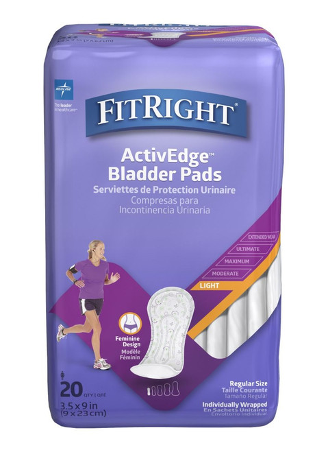Medline FitRight ActivEdge Bladder Control Pads for Women