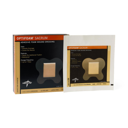 Optifoam Sacrum Adhesive Foam Wound Dressing, 6.1" x 5.6", 100/case