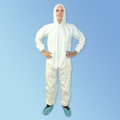 PermaGuard White Heavyweight Microporous Hooded Coveralls