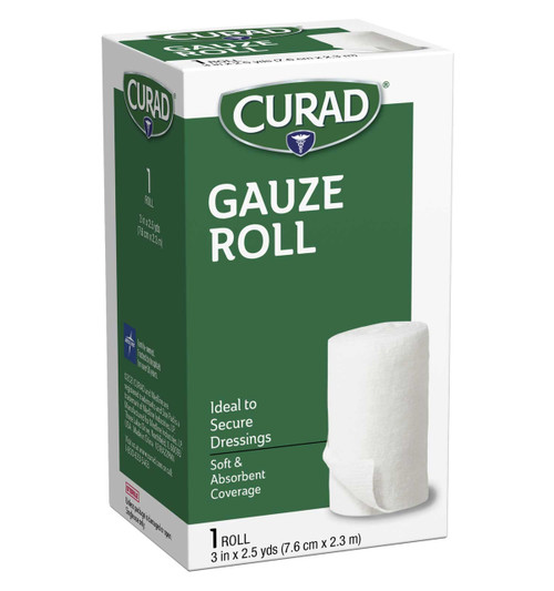 CURAD Rolled Gauze, 3" x 2.5 yd., 24/case (CUR48143RB)