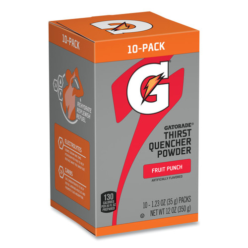 Gatorade Thirst Quencher Powder Packet, Fruit Punch, 20 oz yield, 10/box