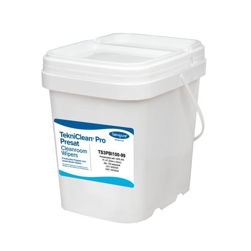 TekniClean Pro Presat 100% IPA Ultrasonic Border Sealed Polyester Knit Cleanroom Wipes, 9" x 9"