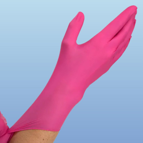 Dynarex 6723 AloeSkin Pink Nitrile Medical Exam Gloves