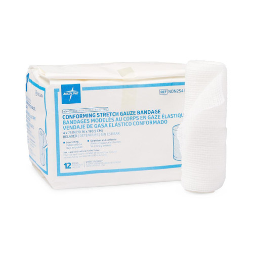 Nonsterile Conforming Gauze Bandage, Nonsterile, 4" x 75" (NON25494)