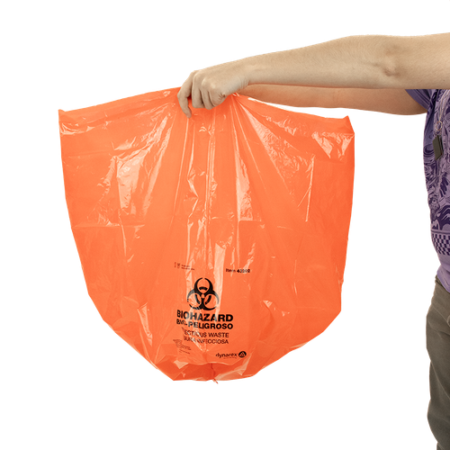 Dynarex 43202 Biohazard Bags, 36 x 30 in., 30 gal, 200/case