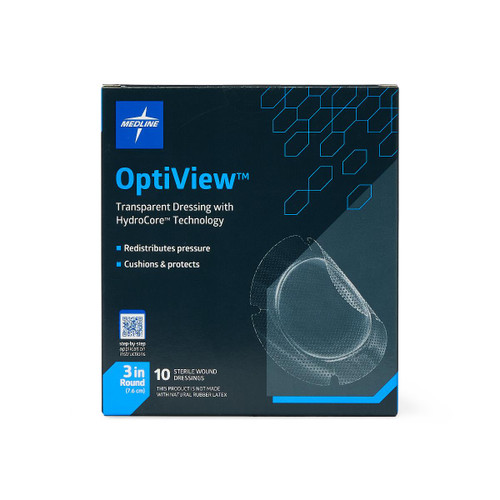 Medline OptiView Transparent Dressings with HydroCore, 3" x 3", Open Box Item, 9/box