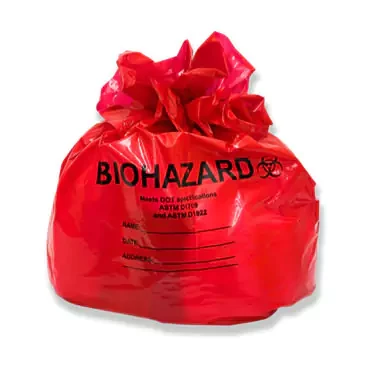 Micronova BinLiner Sterile Cleanroom Biohazard Bags, Red, 50/case