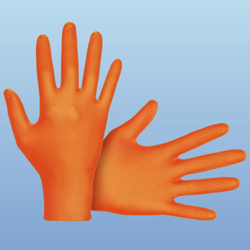 EXTRA-LARGE - Astro-Grip Orange Nitrile Exam Gloves, 7.0 mil, 100/box, Damaged Box
