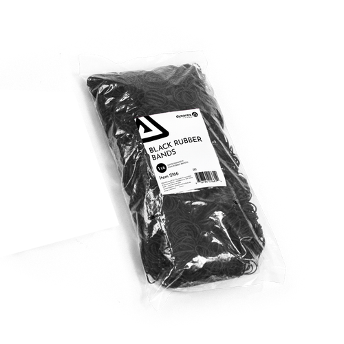 Dynarex Black Rubber Bands, 1 lb. bag