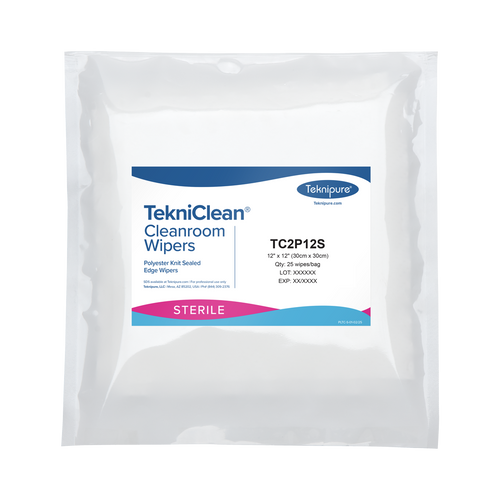  TekniClean® Sterile Polyester Knit Wiper, Sealed Edge, 12″x12″