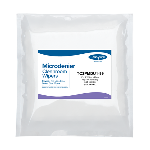 Tekinipure Polyester Knit Microdenier Cleanroom Wiper with Sealed Edge, 9″x 9″