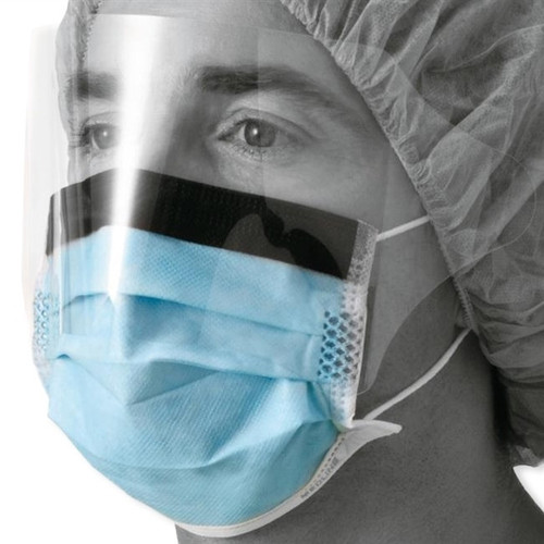 Medline NON27420EL Protective Procedure Face Masks with Shield
