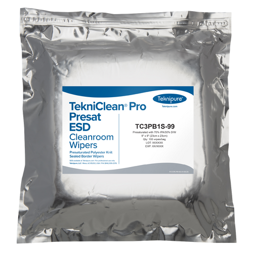  TekniClean® Pro ESD Polyester Knit Wiper, Sealed Border, 9″x 9″