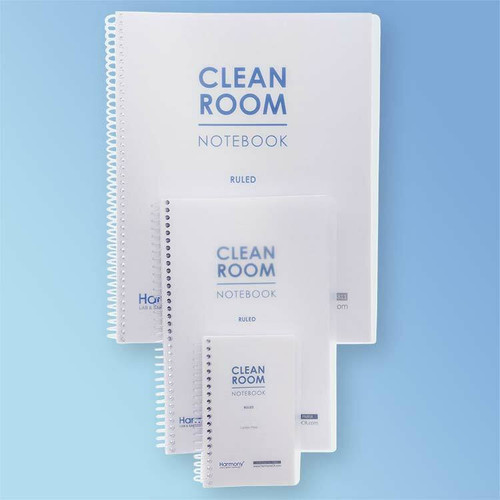 Harmony Lab & Safety Supplies NB5.5X8.5-CR-LF Cleanroom Notebook, 22# Ruled Paper,  3 Sizes, each