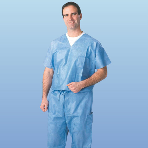Save on Medline Disposable Blue Scrub Shirts at Harmony