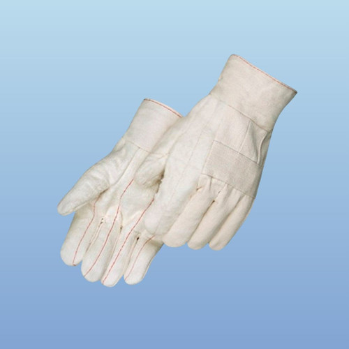 Liberty Safety 4551SP White Cotton Canvas Hot Mill Glove, Double Palm, LG,12/pair